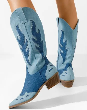 Cizme cowboy dama Celesta denim