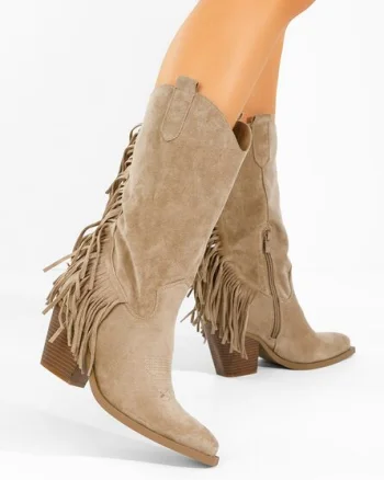 Cizme cowboy dama Givora kaki