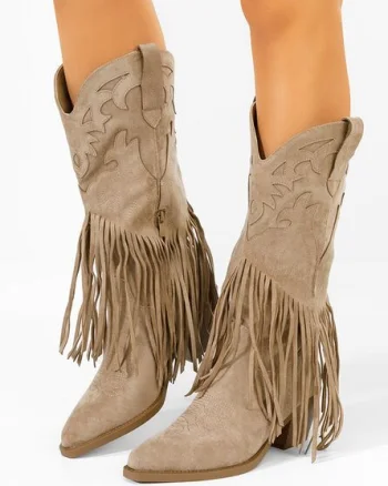Cizme cowboy damă Jalira kaki