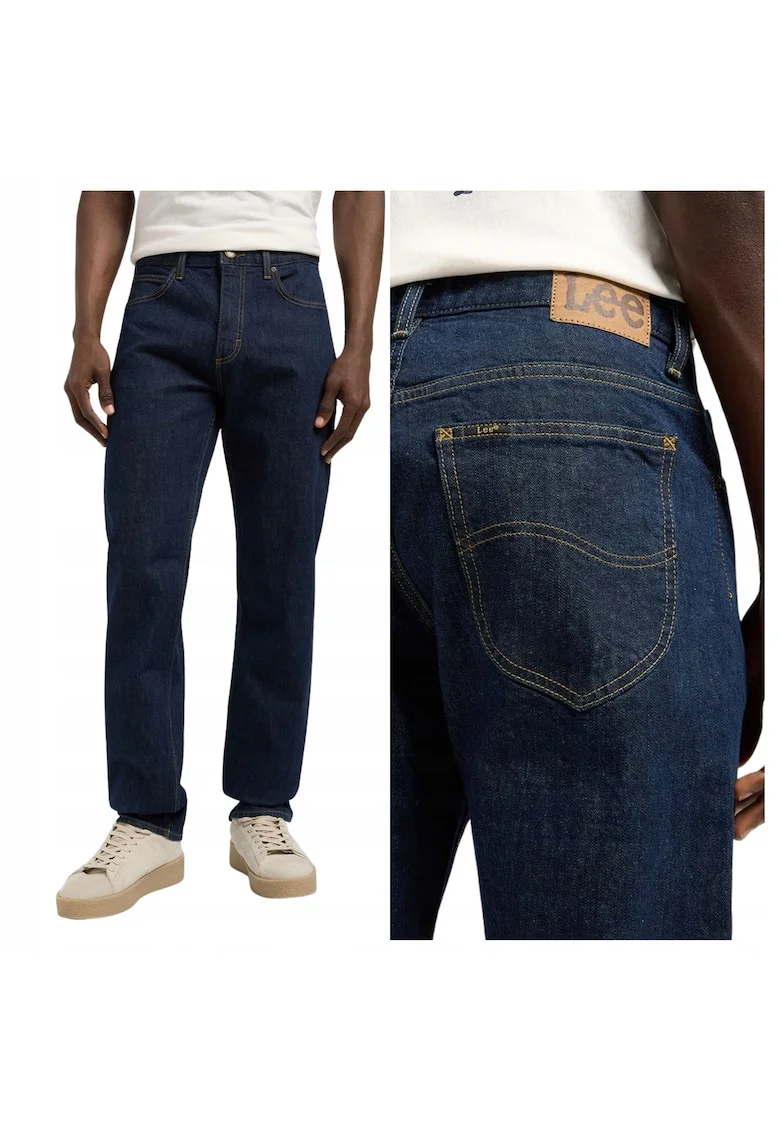Blugi Barbati,  West, Straight Fit, Talie Medie, 5 Buzunare, Fermoar, Lungi, Bumbac, Albastru