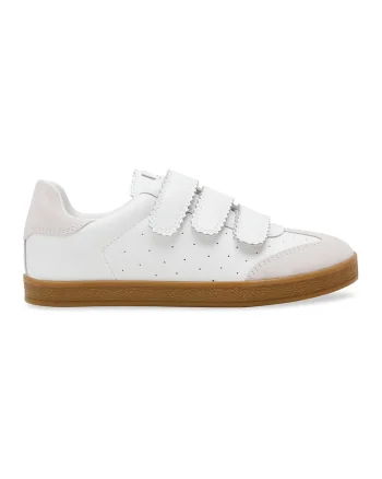 Pantofi sport de piele intoarsa si piele cu velcro Daybreak, Alb