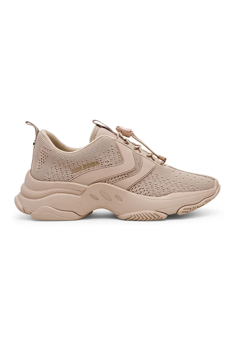 Pantofi sport din material textil cu talpa masiva, Maro taupe deschis