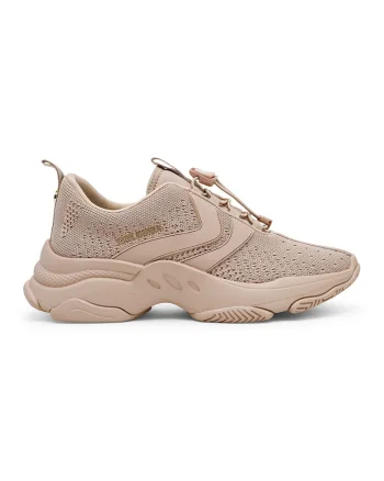 Pantofi sport din material textil cu talpa masiva, Maro taupe deschis