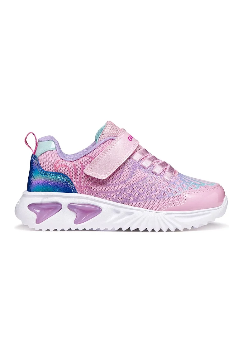 Pantofi sport Assister cu velcro si led-uri, Lila/Roz