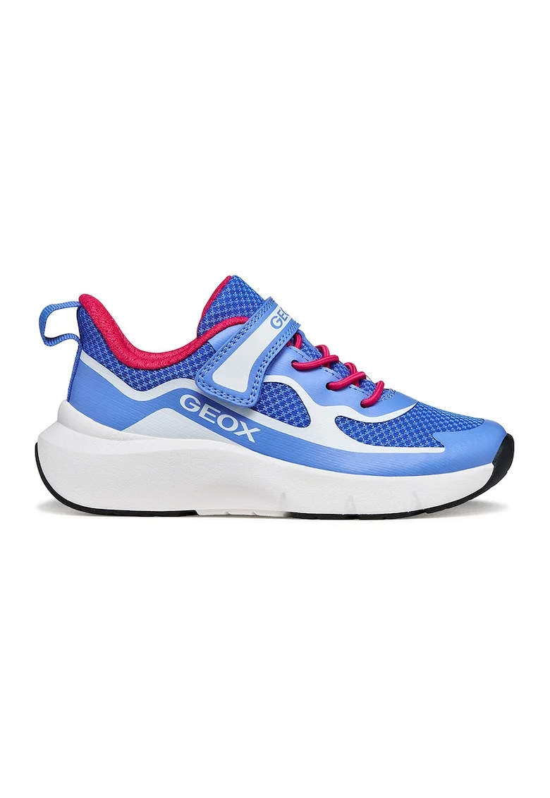 Pantofi sport Pro-ran cu velcro si talpa wedge, Alb/Albastru azur