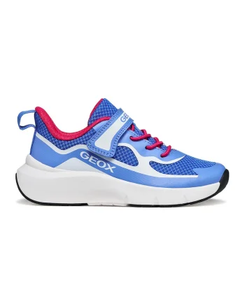 Pantofi sport Pro-ran cu velcro si talpa wedge, Alb/Albastru azur