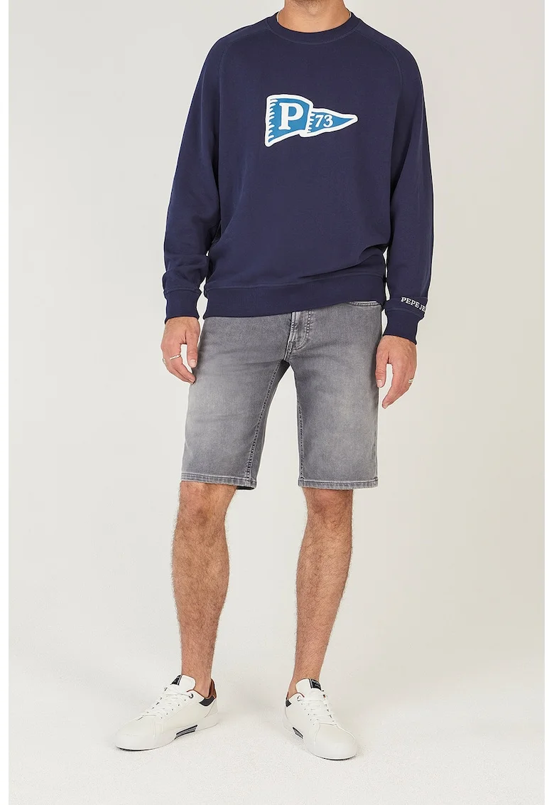 Bermude slim-fit din denim Gymdigo, Gri melange