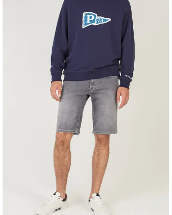 Bermude slim-fit din denim Gymdigo, Gri melange