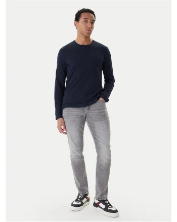 Bluza cu maneca lunga Barbati,  bumbac, bleumarin,