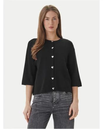 Cardigan dama,  negru, viscoza, sistem inchidere nasturi,