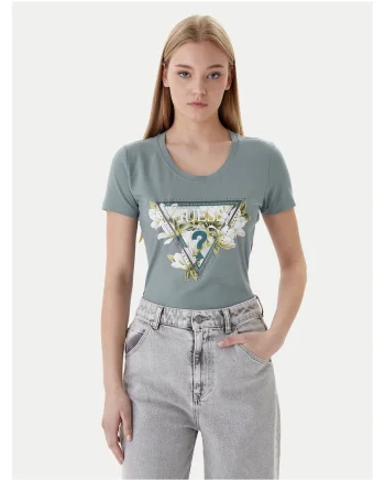 Tricou dama,  slim fit, bumbac, Albastru