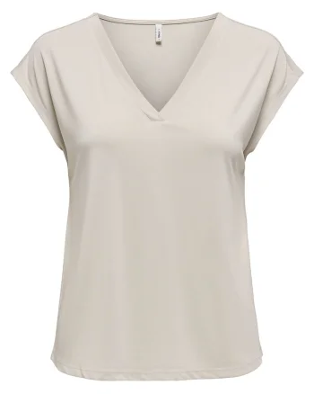 Tricou dama,  70% modal, 30% poliester, bej