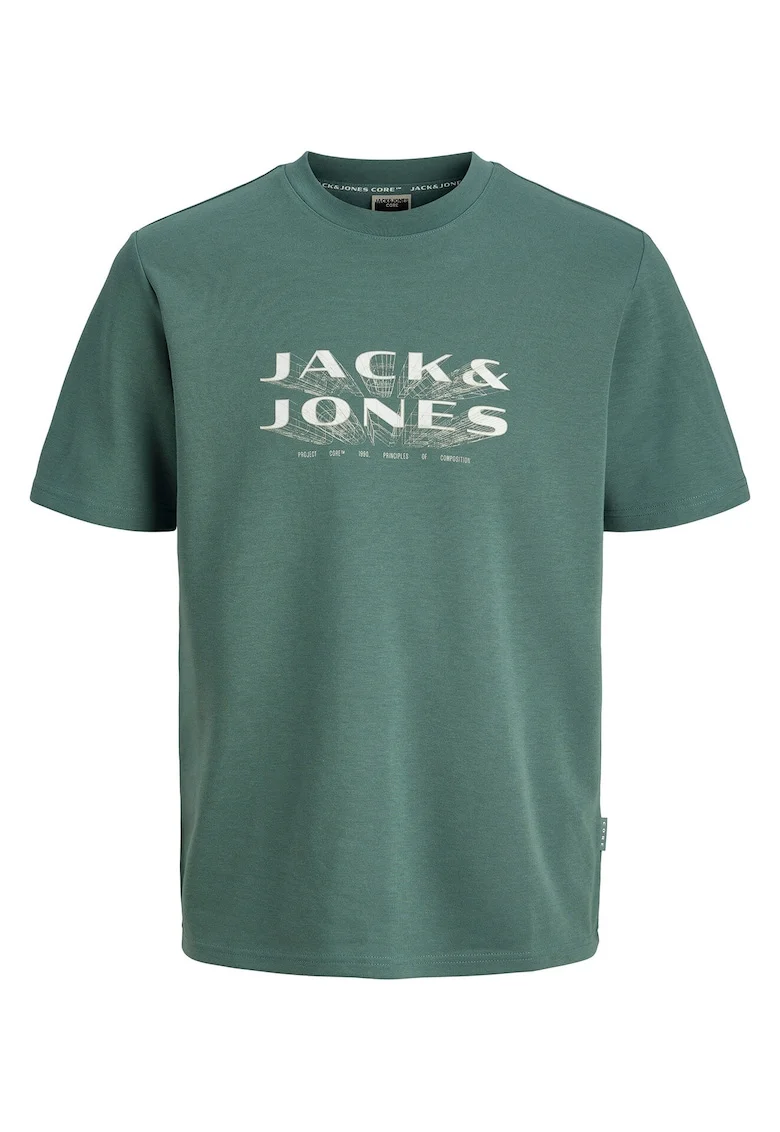 Tricou barbati,  verde, poliester reciclat si bumbac