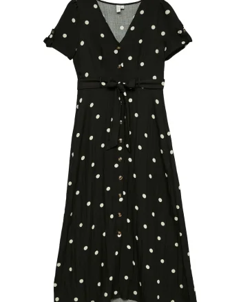 Rochie camasa Dama,  buline, Negru