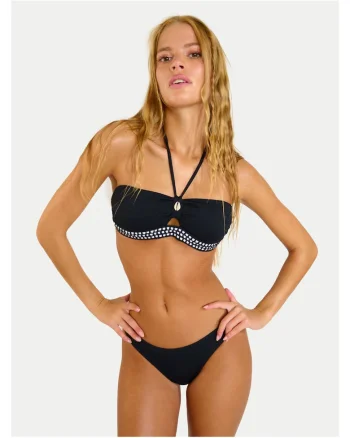 Top de bikini femei,  poliamida, Negru, Negru