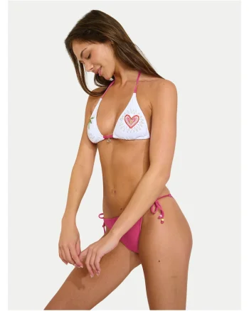 Bikini ecru roz poliamida, Roz