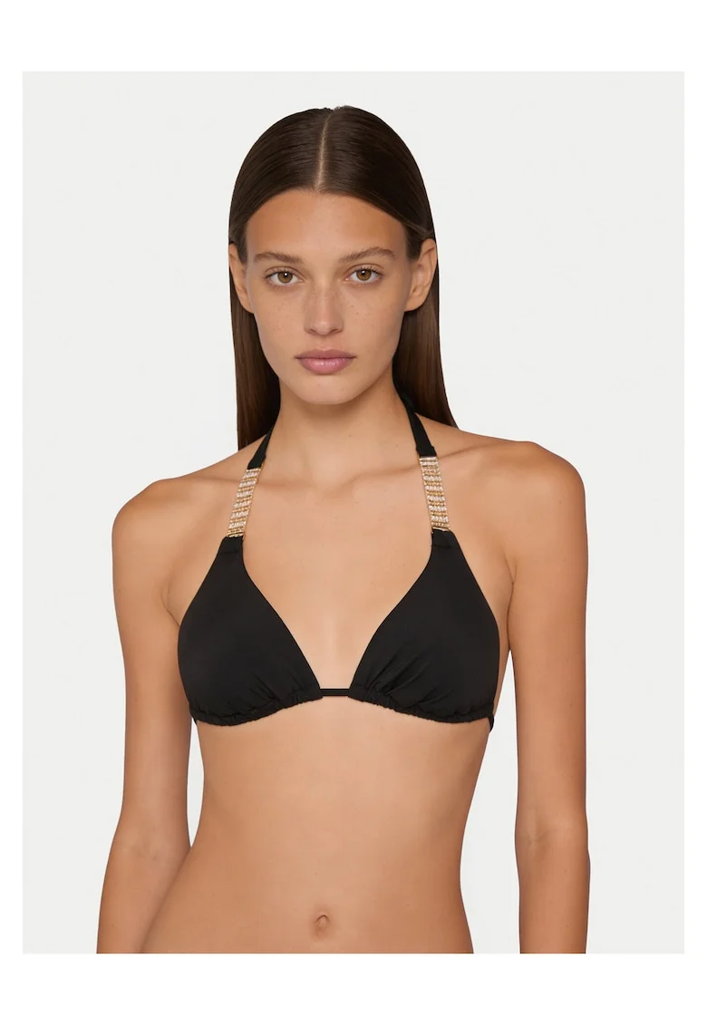 Top de bikini pentru femei,  73% poliamida, 27% elastan, Negru, Negru