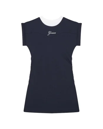 Rochie casual fete,  bumbac, bleumarin, 95% bumbac, 5% elastan,