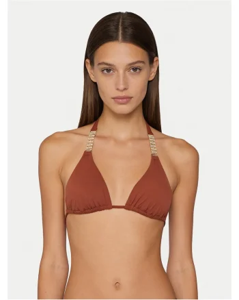Costum de baie dama,  top bikini, 73% poliamida, 27% elastan, maro, Maro
