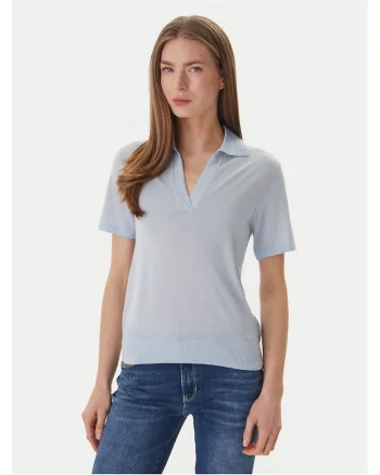 Tricou dama,  Lana merinos, Albastru