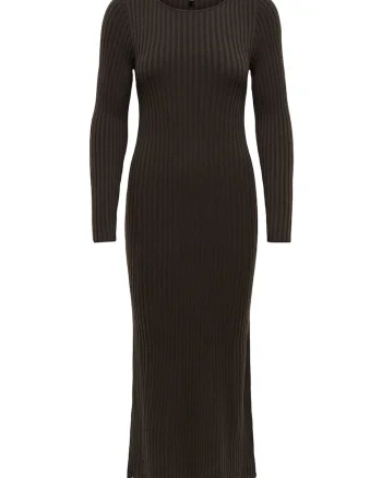 Rochie tricotata,  50% acril, 28% poliester, 22% poliamida, maro