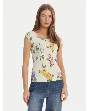 Bluza dama,  65% viscoza, 35% poliamida, bej, colorat