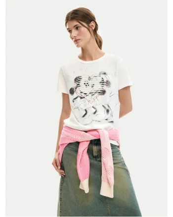 Tricou dama,  bumbac, alb,