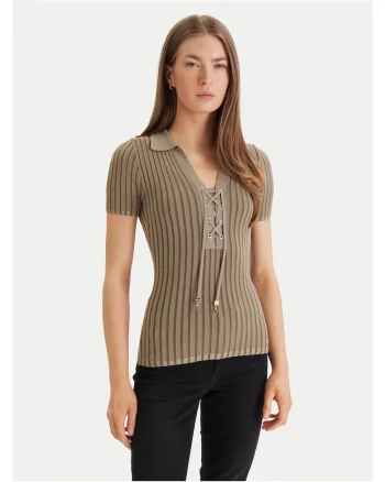 Tricou dama,  dungi, verde, viscoza/poliester/poliamida,