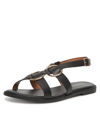 Sandale dama,  piele negru, Negru