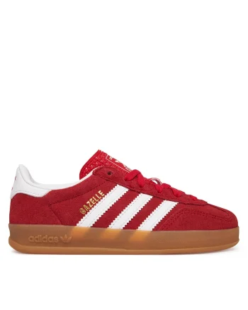 Pantofi sport copii,  Gazelle, piele naturaladwqfwqd, Rosu