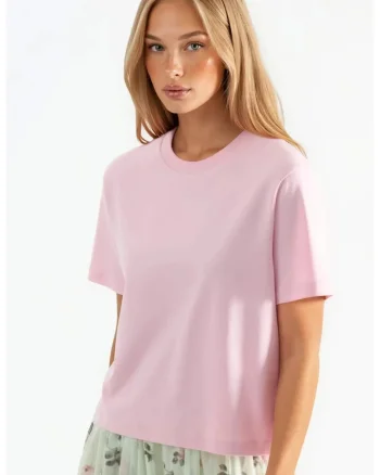Tricou dama,  Bumbac, Roz pudrat
