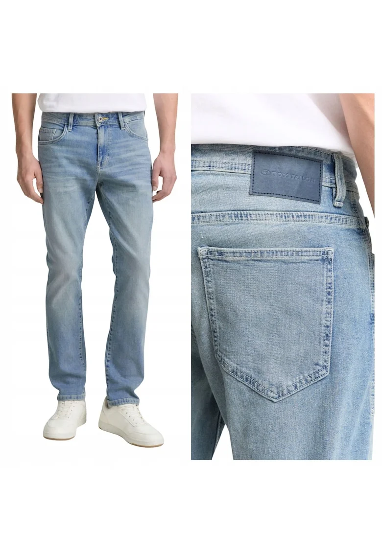Blugi Barbati,  Josh, Slim Fit, Talie Medie, Fermoar, Lungi, 5 Buzunare, Bumbac, L36, Albastru