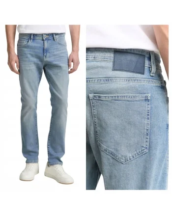 Blugi Barbati,  Josh, Slim Fit, Talie Medie, Fermoar, Lungi, 5 Buzunare, Bumbac, L36, Albastru