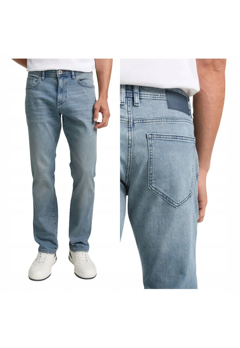 Blugi Barbati,  Marvin Straight, Straight Fit, Talie Medie, Fermoar, Lungi, 5 Buzunare, Bumbac, Albastru