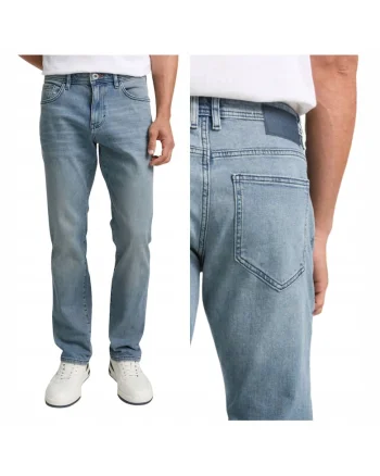 Blugi Barbati,  Marvin Straight, Straight Fit, Talie Medie, Fermoar, Lungi, 5 Buzunare, Bumbac, Albastru