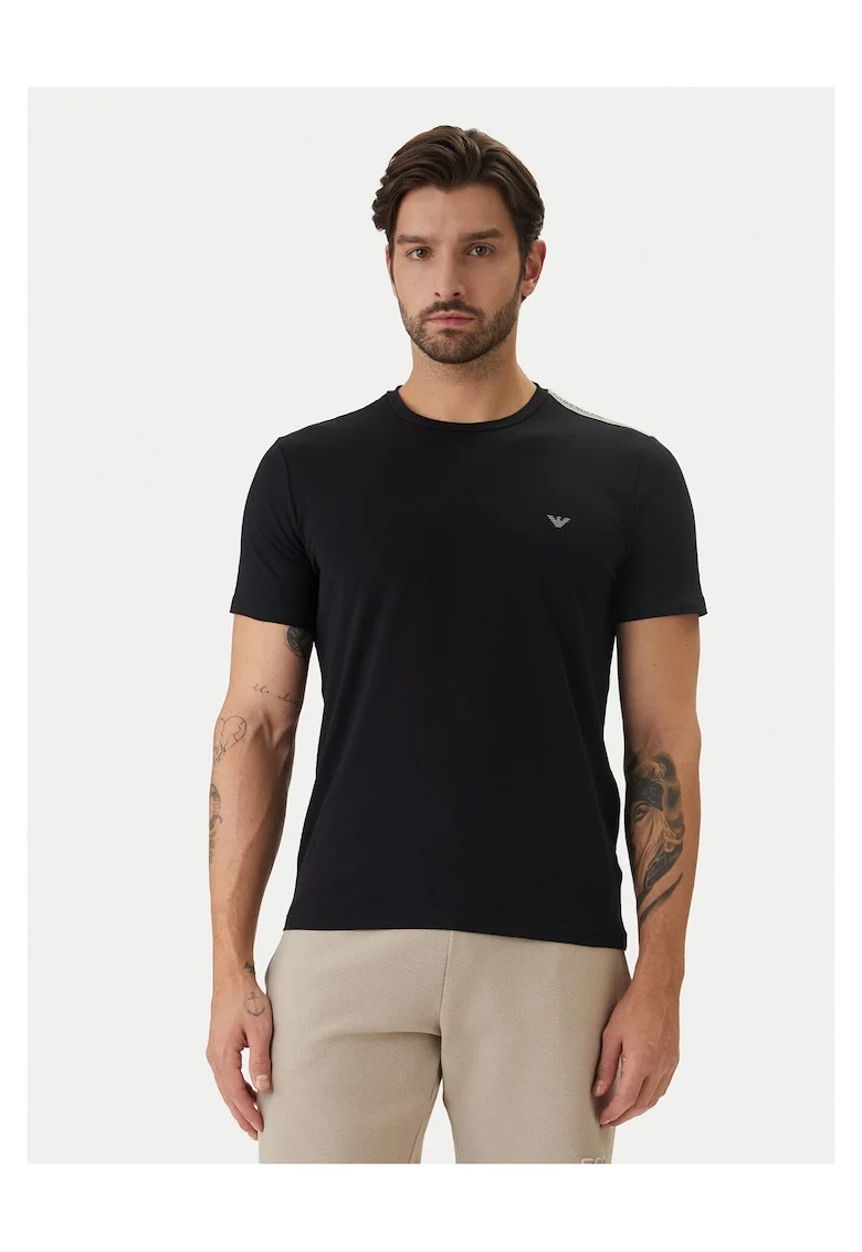 Tricou barbati, Emporio Armani, bumbac, negru, 95% bumbac, 5% elastan, Negru