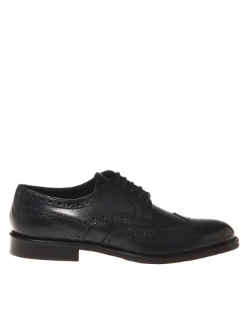 Pantofi Oxford din piele cu perforatii, Albastru ultramarin