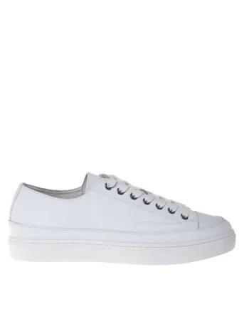 Tenisi low-cut de piele, Alb