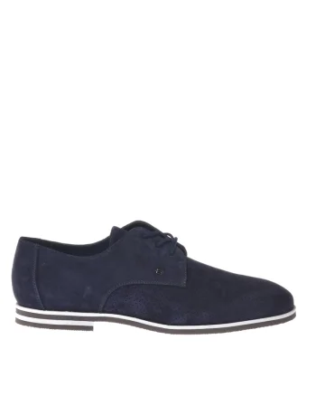 Pantofi de piele intoarsa cu perforatii, Albastru inchis