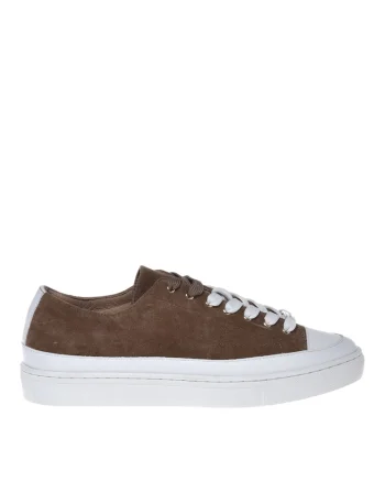 Pantofi sport unisex de piele intoarsa cu platforma, Maro taupe