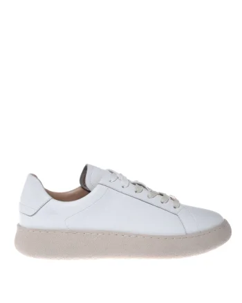 Pantofi sport de piele cu siret, Alb