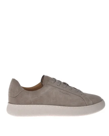 Pantofi sport de piele intoarsa cu varf rotund, Bej