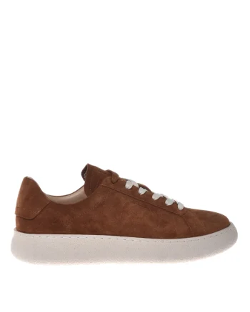 Pantofi sport de piele intoarsa cu siret, Maro