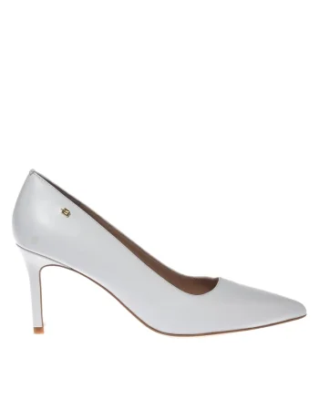 Pantofi de piele cu varf ascutit, Alb