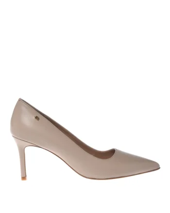 Pantofi de piele cu varf ascutit, Bej deschis
