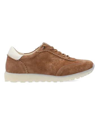 Pantofi sport wedge din piele intoarsa cu sireturi