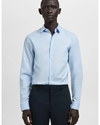 Camasa slim-fit cu guler clasic, Albastru pastel