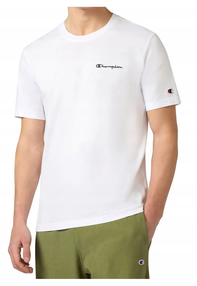 Tricou din bumbac cu decolteu la baza gatului si detalii logo