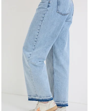 Blugi relaxed fit cu talie medie, Albastru pal