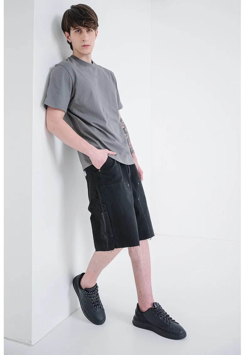 Tricou relaxed fit de bumbac Dapolino, Gri inchis